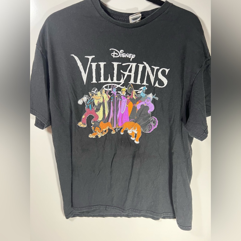 Vintage Disney Villains Black T-Shirt with Colorful Characters extra large XL